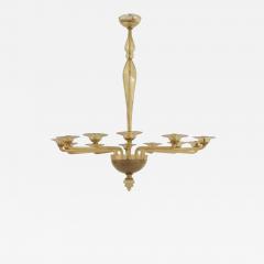 Italian Venetian Style Murano Amber Glass Chandelier - 4644932