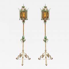 Italian Venetian Style Patinated Iron Floor Lamps - 3179479