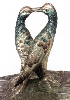 Italian Venetian Style Silver Gilt Kissing Peacock Center Table - 1424439
