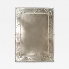 Italian Venetian Wall Mirror With Floral and Etched Basket Design - 4196131