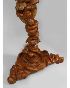 Italian Venetian style cream painted and walnut mermaid pedestal - 4650566