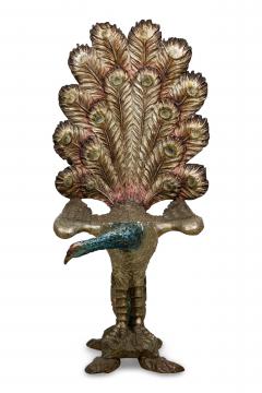 Italian Ventetian style 19th Cent carved peacock polychromed side chair - 4629218