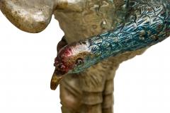 Italian Ventetian style 19th Cent carved peacock polychromed side chair - 4629226