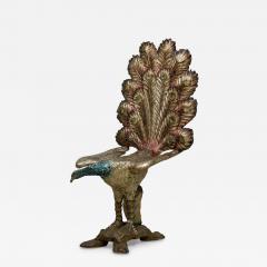 Italian Ventetian style 19th Cent carved peacock polychromed side chair - 4644927