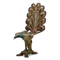 Italian Ventetian style 19th Cent carved peacock polychromed side chair - 4644930