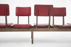Italian Vintage Bench with Red Leather Seats - 3646827