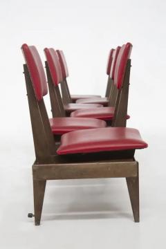 Italian Vintage Bench with Red Leather Seats - 3646838