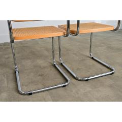 Italian Vintage Breuer Cesca Style Side Chairs with Cane Seats - 4555221