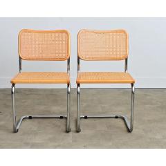 Italian Vintage Breuer Cesca Style Side Chairs with Cane Seats - 4555229