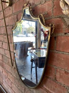 Italian Vintage Curvilinear Brass Mirror 1950s - 1527540