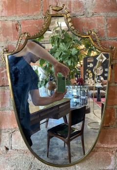 Italian Vintage Curvilinear Brass Mirror 1950s - 1527546