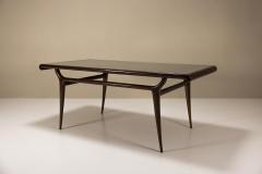Italian Vintage Dining Table with Glass Top Italy 1950s - 4299895