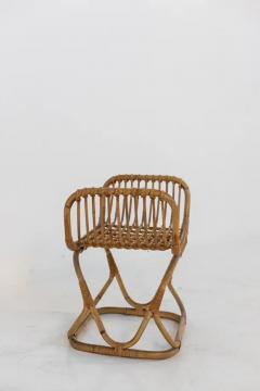 Italian Vintage Footstool in Bamboo and Rattan - 3629115