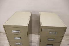 Italian Vintage Industrial Pair of Apothecary Multi Drawers in Metal 1970s - 2904925