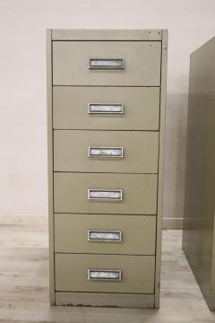 Italian Vintage Industrial Pair of Apothecary Multi Drawers in Metal 1970s - 2904926