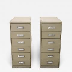 Italian Vintage Industrial Pair of Apothecary Multi Drawers in Metal 1970s - 2906080