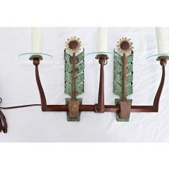 Italian Vintage Iron and T le Sunflower Sconce - 4690508