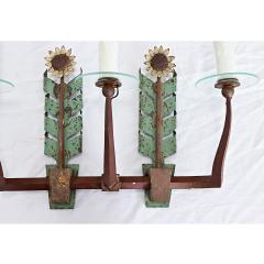 Italian Vintage Iron and T le Sunflower Sconce - 4690509