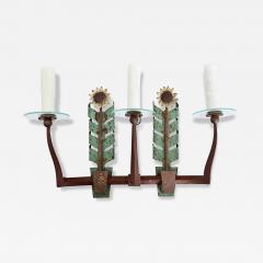 Italian Vintage Iron and T le Sunflower Sconce - 4705734