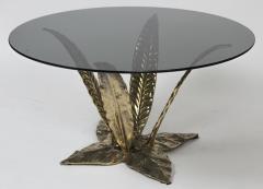 Italian Vintage Low Brass Palm Leaf Table - 2819417