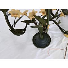 Italian Vintage Pair of Tole Floral Wall Sconces - 4690487