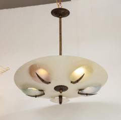 Italian Vintage Pendant Chandelier with Colored Discs Italy circa 1950 - 3090047