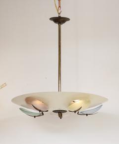 Italian Vintage Pendant Chandelier with Colored Discs Italy circa 1950 - 3090049