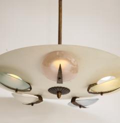 Italian Vintage Pendant Chandelier with Colored Discs Italy circa 1950 - 3090050