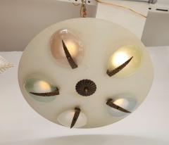 Italian Vintage Pendant Chandelier with Colored Discs Italy circa 1950 - 3090054