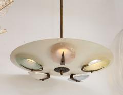 Italian Vintage Pendant Chandelier with Colored Discs Italy circa 1950 - 3090056