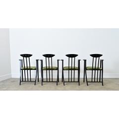 Italian Vintage Set of Four Ebonized Upholstered Armchairs - 4542038