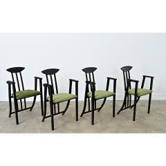 Italian Vintage Set of Four Ebonized Upholstered Armchairs - 4542042