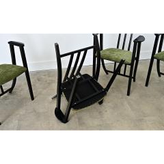 Italian Vintage Set of Four Ebonized Upholstered Armchairs - 4542043