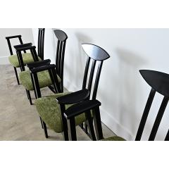 Italian Vintage Set of Four Ebonized Upholstered Armchairs - 4542058