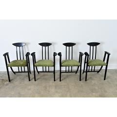 Italian Vintage Set of Four Ebonized Upholstered Armchairs - 4542061