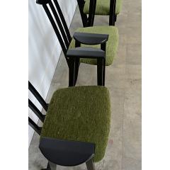 Italian Vintage Set of Four Ebonized Upholstered Armchairs - 4542062