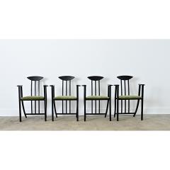 Italian Vintage Set of Four Ebonized Upholstered Armchairs - 4542073
