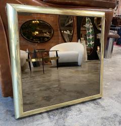 Italian Vintage Square Wall Mirror in Brass 1960s - 1546131