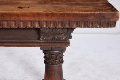 Italian Walnut Column Base Console - 4685060