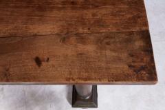 Italian Walnut Column Base Console - 4685063