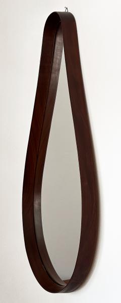Italian Walnut Framed Teardrop Wall Mirror - 3261163