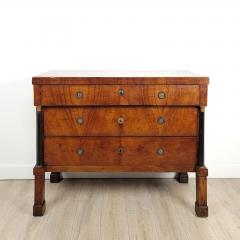 Italian Walnut Neoclassical Commode columns with tall legs 1810 - 3679115