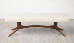Italian Walnut Sculptural Bench circa 1950 - 4420684