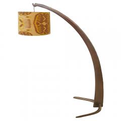 Italian Walnut Tusk Floor Lamp 1940s - 587172