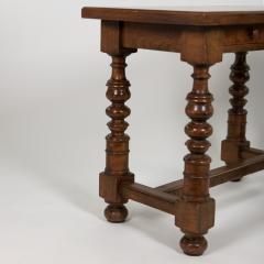 Italian Walnut Two Drawer Side Table with Robust Turned Legs Circa 1880 - 3700791