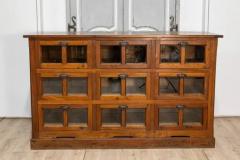 Italian Walnut and Iron Pastaia Shop Cabinet with Nine Drawers and Glass Panels - 3729952