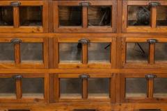 Italian Walnut and Iron Pastaia Shop Cabinet with Nine Drawers and Glass Panels - 3729953