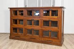 Italian Walnut and Iron Pastaia Shop Cabinet with Nine Drawers and Glass Panels - 3729954