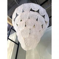 Italian White Graniglia Petals Murano Glass Chandelier - 4567103