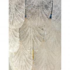Italian White Graniglia Petals Murano Glass Chandelier - 4567105